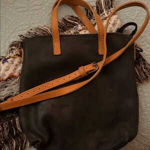 Able Black and Tan Crossbody Bag